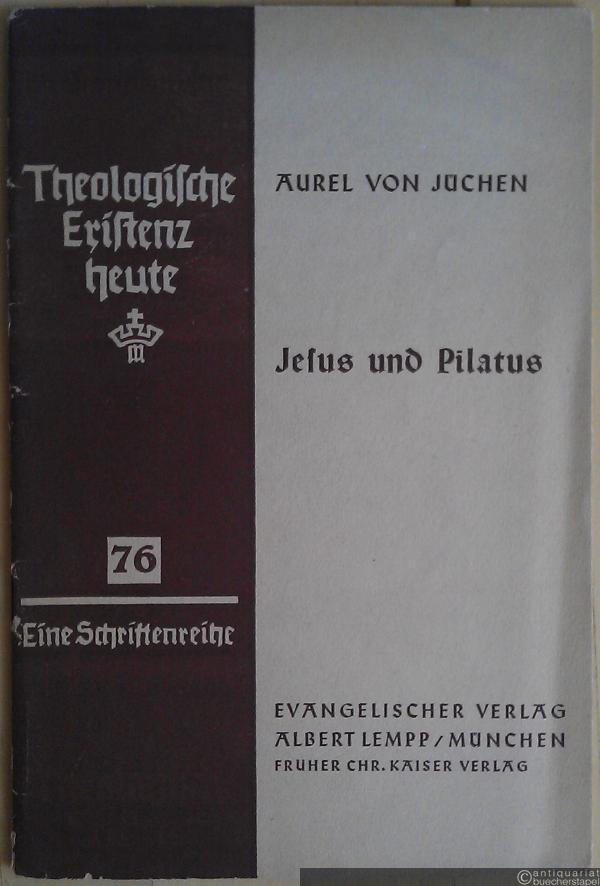  - Jesus und Pilatus. Eine Untersuchung über das Verhältnis von Gottesreich und Weltreich im Anschluß an Johannes 18, V. 28-29, V. 16. (= Theologische Existenz heute, Schriftenreihe, hrsg. von K. G. Steck, Heft 76).