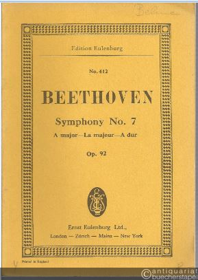  - Symphonie No. 7 A major op. 92 (= Edition Eulenburg, No. 412).