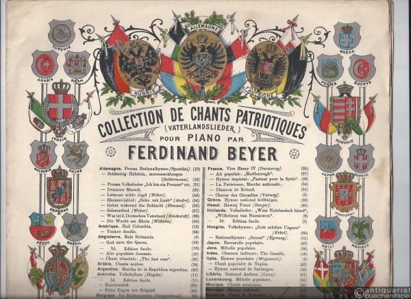  - Russische Nationalhymne (Vaterlandslieder) pour Piano à 2 mains par Ferdinand Beyer (= Collection de chants patriotiques, No. 12).