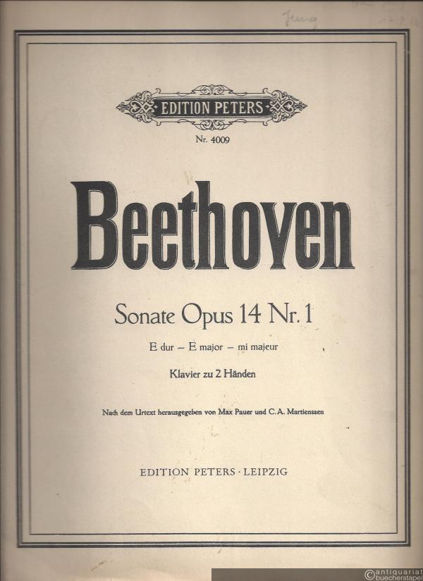  - Sonate Op. 14 Nr. 1 E-Dur für Klavier zu 2 Händen (= Edition Peters, Nr. 4009).