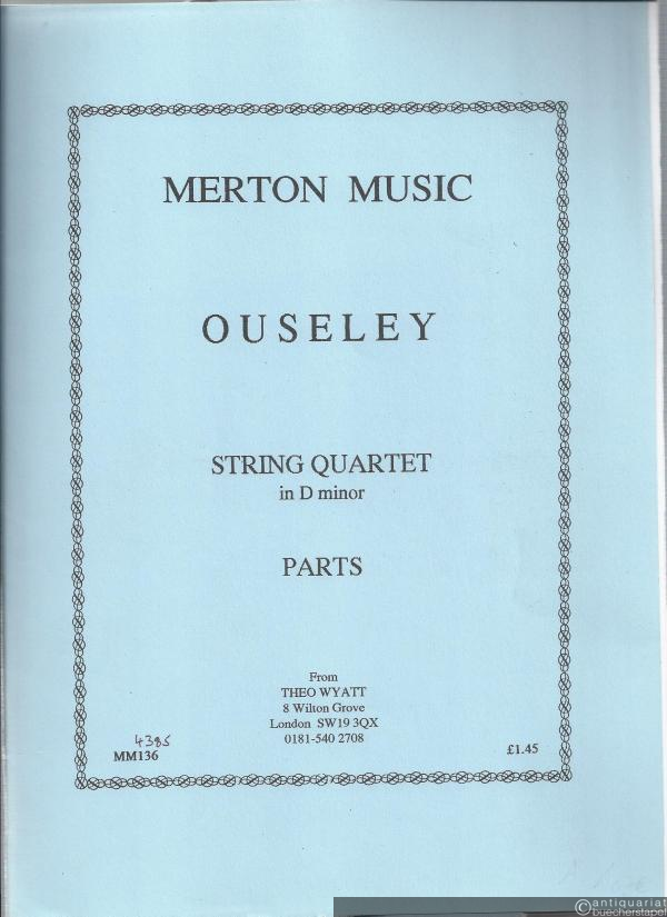  - String Quartet in D minor (= Merton Music, 4386 und 4385). Score and Parts.