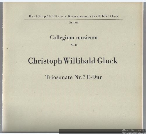  - Triosonate Nr. 7 E-Dur (= Collegium musicum, Nr. 38) (= Breitkopf & Härtels Kammermusik-Bibliothek, Nr. 1859).