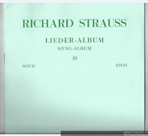  - Lieder-Album für hohe Stimme mit Klavierbegleitung / Song Album III (= Universal Edition 5465a). Hoch / High.