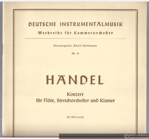  - Konzert für Flöte, Streichorchester und Klavier (Erstdruck). (= Deutsche Instrumentalmusik. Werkreihe für Kammerchor, Nr. 31). Partitur (zugleich Klavierstimme, 6 Stimmen).