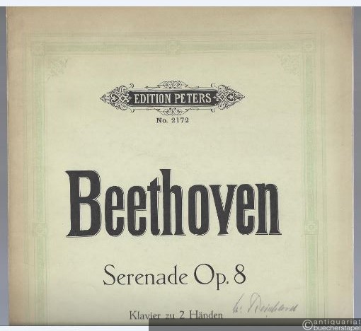  - Serenade für Violine, Viola und Violoncello Op. 8 (= Edition Peters, Nr. 2172). Klavier zu 2 Händen.