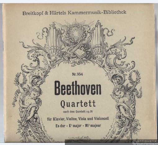  - Quartett nach dem Quintett Op. 16 für Klavier, Violine, Viola und Violoncell (= Breitkopf & Härtels Kammermusik-Bibliothek, Nr. 954).