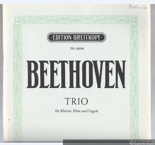  - Trio für Klavier, Flöte und Fagott (= Edition Breitkopf, Nr. 6604).