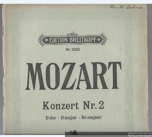  - Konzert Nr. 2 D-Dur für Violine und Piano (KV 211) (= Edition Breitkopf, Nr. 2432).