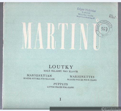  - Loutky male skladby pro klavir / Marionetten, kleine Stücke für Klavier I.
