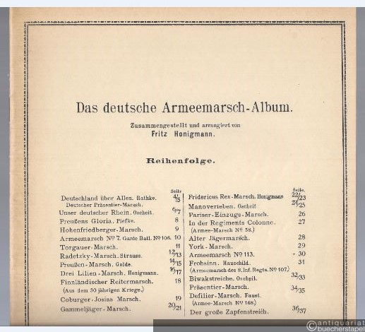  - Das deutsche Armeemarsch-Album.