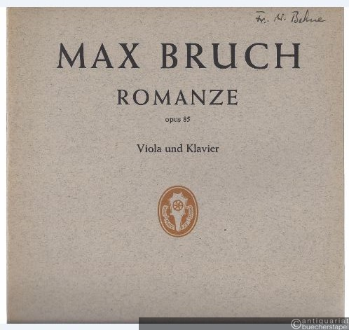  - Romanze op. 85. Viola und Klavier (= Edition Schott, Nr. 1974).