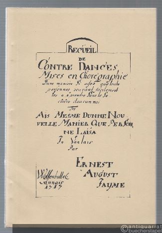  - Recüeil de Contre Dances mises en chorégraphie d'une maniére si aisée que toute personnes peuvant facilement les apprendre sans le secours d'aucun maître (= Dokumentationen, Reprints, Nr. 29).