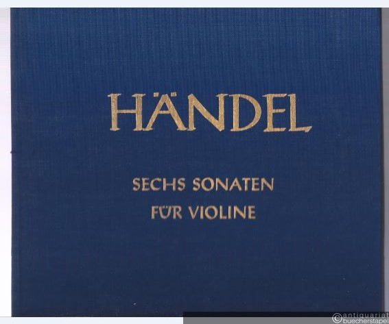  - Sechs Sonaten für Violine und bezifferten Bass (= Hallische Händel-Ausgabe. Serie IV, 4). BA 4004.