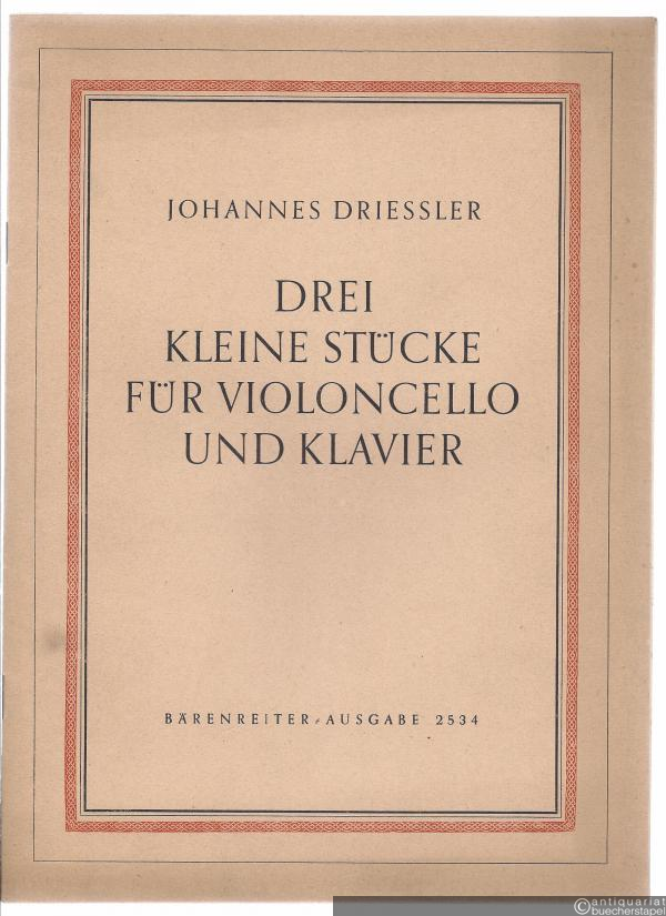  - Drei kleine Stücke für Violoncello und Klavier op. 8/1 (= Bärenreiter-Ausgabe 2534).