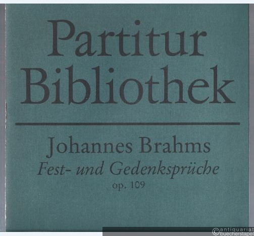  - Fest- und Gedenksprüche für achtstimmigen Chor a cappella op. 109 (= Breitkopf Partitur-Bibliothek 3241).
