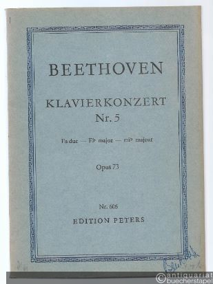  - Klavierkonzert Es-Dur Nr. 5 Op. 73 (= Edition Peters Nr. 606). Taschenpartitur.
