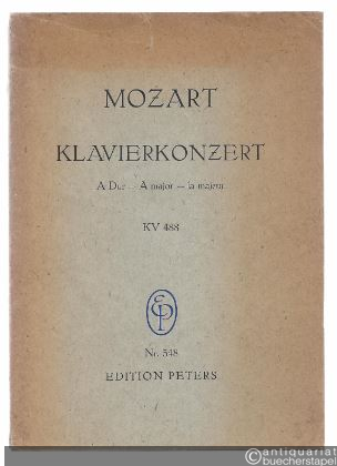  - Klavierkonzert A-Dur KV 488. Mit Kadenz des Komponisten (= Edition Peters Nr. 548). Taschenpartitur.