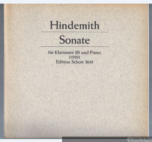  - Sonate für Klarinette (B) und Piano (1939) (= Edition Schott, Nr. 3641).