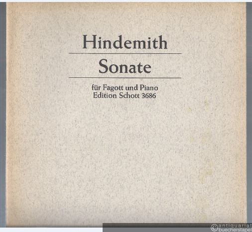  - Sonate für Fagott und Piano (1938) (= Edition Schott, Nr. 3686).