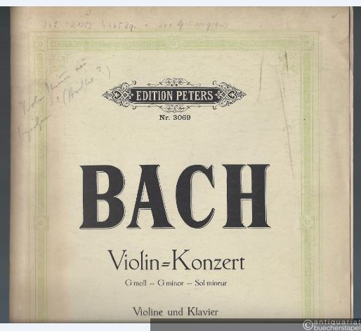  - Konzert in g-Moll für Violine und Pianoforte bearbeitet von Gustav Schreck (= Edition Peters, Nr. 3069).
