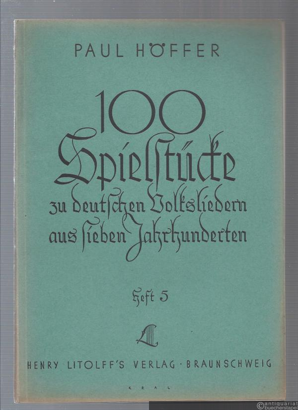  - 100 Spielstücke für alle Besetzungen zu deutschen Volksliedern aus sieben Jahrhunderten, Heft 5: Morgen, Mittag, Abend des Lebens (= Collection Litolff, Nr. 2860e).