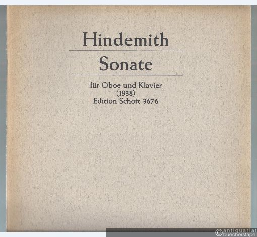  - Sonate für Oboe und Klavier (1938) (= Edition Schott, Nr. 3676).