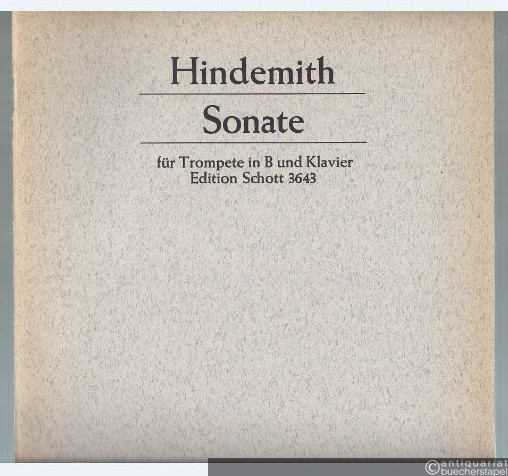  - Sonate für Trompete in B und Klavier (1939) (= Edition Schott, Nr. 3643).