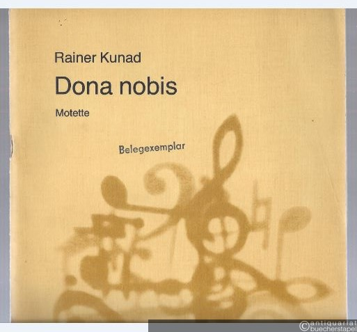  - Dona nobis. Motette mit Chor (mit Schlagwerk) und Orgel (= DVfM 7938). Conatum 73. Partitur.