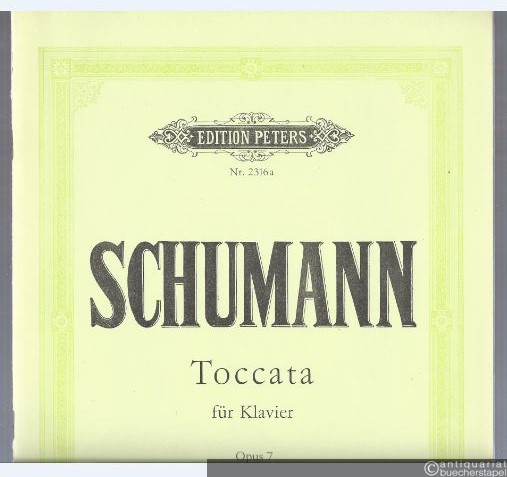  - Toccata für Klavier zu zwei Händen op. 7 (= Edition Peters, Nr. 2316a).