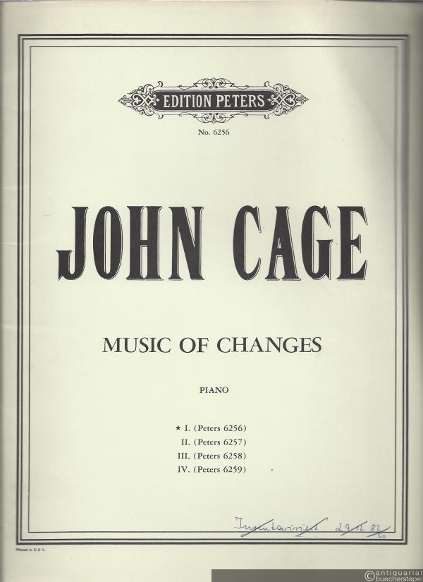  - Music of Changes, I. For Piano solo (= Edition Peters, Nr. 6256).