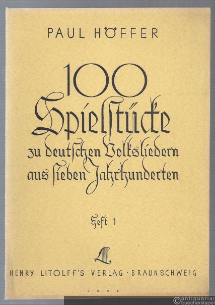  - 100 Spielstücke für alle Besetzungen zu deutschen Volksliedern aus sieben Jahrhunderten, Heft 1: Vaterland, Soldaten, Kameraden (= Collection Litolff, Nr. 2860a).