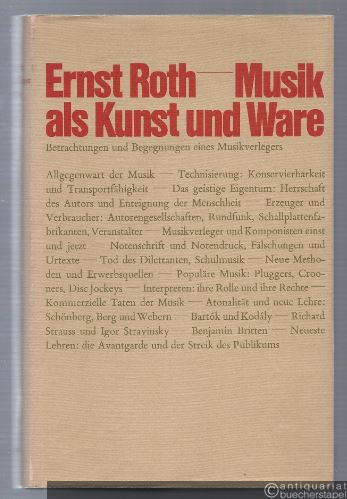  - Musik als Kunst und Ware. Betrachtungen und Begegnungen eines Musikverlegers.