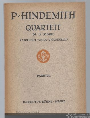  - Quartett op. 16 (C-Dur) für 2 Violinen, Viola und Violoncello (= Edition Schott, Nr. 3434). Partitur.