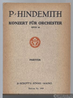  - Konzert für Orchester opus 38 (= Edition Schott, Nr. 3444). Partitur.