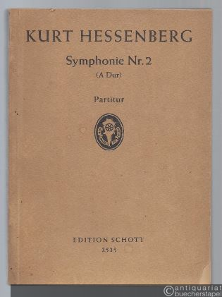  - Symphonie Nr. 2 (A-Dur) für Orchester op. 29 (= Edition Schott, Nr. 3535). Partitur.