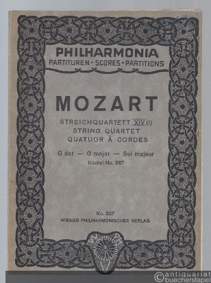  - Streichquartett XIV (I) / String Quartet / Quatuor a Cordes G-Dur (KV 387) (= Philharmonia Taschenpartituren, No. 327).