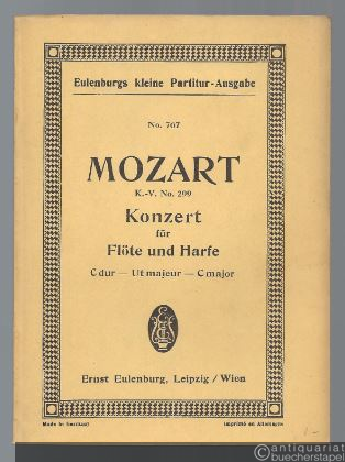  - Konzert C dur für Flöte und Harfe KV 299 (= Eulenburgs kleine Partitur-Ausgabe, No. 767).