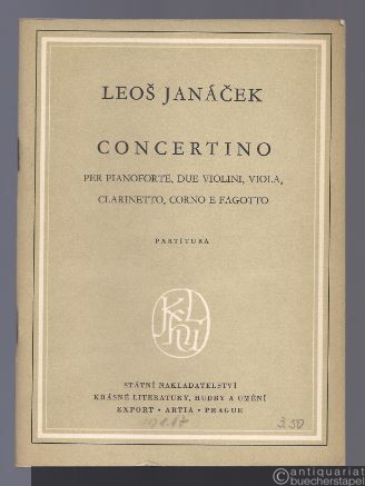  - Concertino per Pianoforte, due Violini, Viola, Clarinetto, Corno e Fagotto (1925). Partitura.