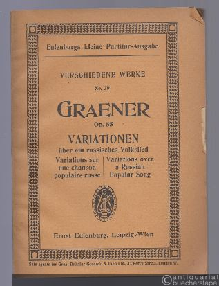  - Variationen über ein russisches Volkslied (Ej uchnem-dubinuschka) für großes Orchester op. 55 (= Eulenburgs kleine Partitur-Ausgabe, Verschiedene Werke, No. 39).