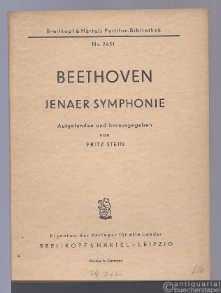  - Jenaer Symphonie in C-Dur (= Breitkopf & Härtels Partitur-Bibliothek, Nr. 2651).