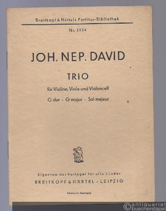  - Trio für Violine, Viola und Violoncell G-Dur (= Breitkopf & Härtels Partitur-Bibliothek, Nr. 3324).