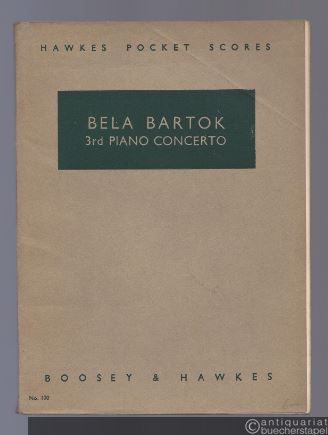  - 3rd Piano Concerto (= Hawkes Pocket Scores, No. 100).