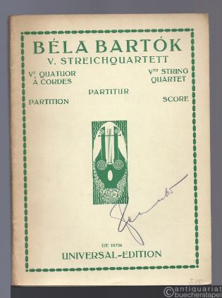  - V. Streichquartett für 2 Violinen, Viola und Violoncello (= Universal-Edition, Nr. 10736). Partitur.