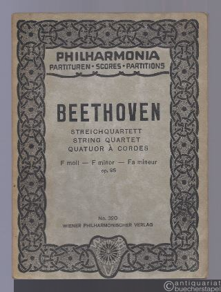 - Streichquartett f-Moll, Op. 95 (= Philharmonia Taschenpartituren, No. 320).