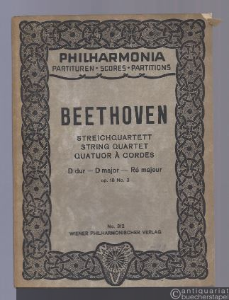  - Streichquartett D-Dur, Op. 18 No. 3 (= Philharmonia Taschenpartituren, No. 312).