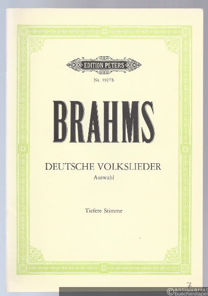  - Deutsche Volkslieder (Auswahl) für eine Singstimme mit Klavierbegleitung (= Edition Peters, Nr. 3927b). Ausgabe für tiefere Stimme.
