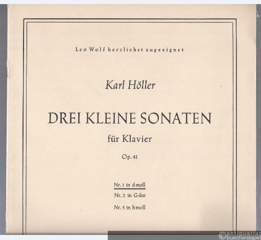  - Drei kleine Sonaten für Klavier op. 41, Nr. 1 in d-Moll (= Edition Breitkopf, Nr. 4259a).