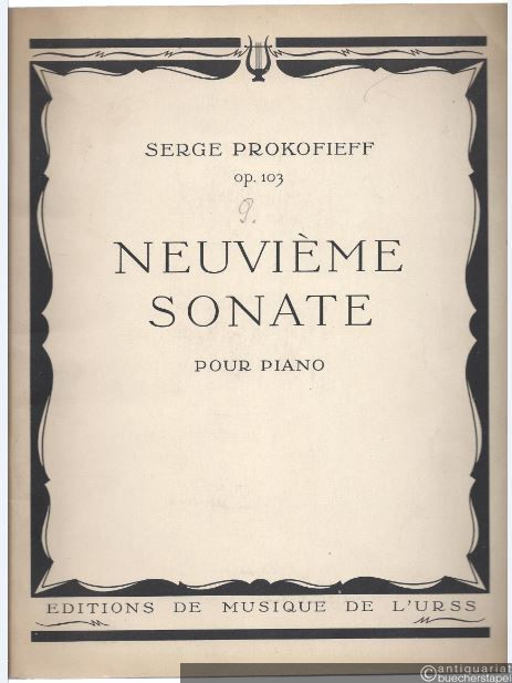  - Neuvieme Sonate pour Piano Op. 103 (1945-47).