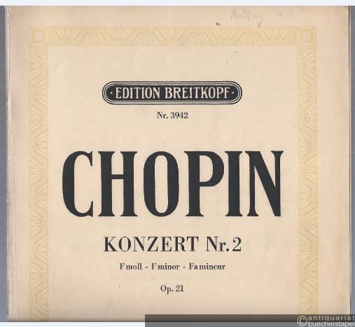  - Konzert Nr. 2 f-Moll / F minor / Fa mineur op. 21 (= Edition Breitkopf, Nr. 3942).