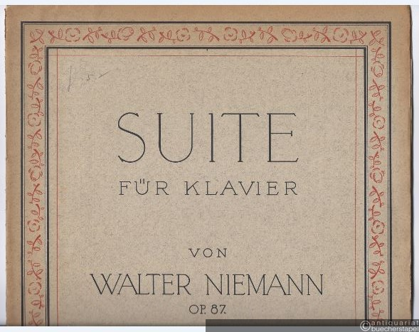  - Suite (Präludium, Sarabande, Menuett, Rigaudon) für Klavier, Op. 87.